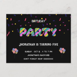 子供のクールなパーティー誕生日 ポストカード