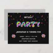 子供のクールなパーティー誕生日 ポストカード (正面/裏面)