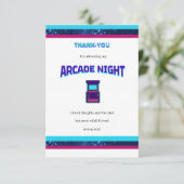 子供のゲームセンターでのお誕生日パーティーお礼カード サンキューカード (スタンド正面)