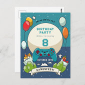 子供のゲーム最高の誕生日の招待 ポストカード (正面/裏面)