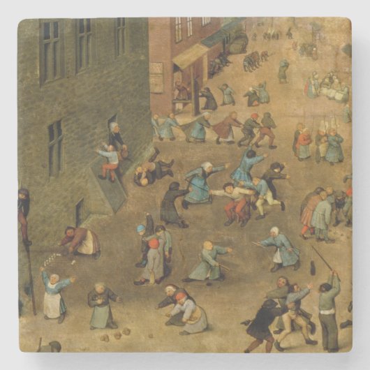 子供のゲーム: 上の右手の詳細 ストーンコースター (正面)