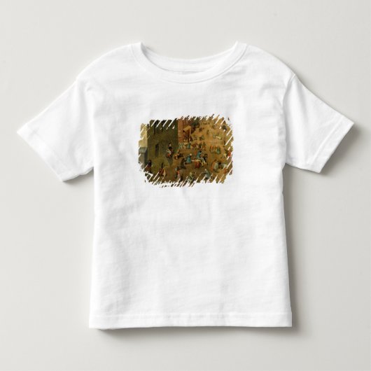 子供のゲーム: 上の右手の詳細 トドラーTシャツ (正面)