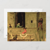 子供のゲーム:竹馬の少年の詳細 ポストカード (正面/裏面)