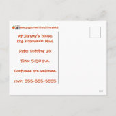 子供のコスチューム、ハローウィンパーティ招待状はがき シーズンポストカード (裏面)