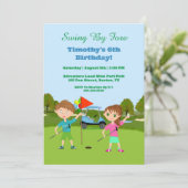 子供のゴルフパットパット誕生日招待状 招待状 (スタンド正面)