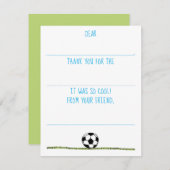 子供のサッカーお礼メッセージカード男子用 ノートカード (正面/裏面)