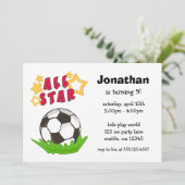 子供のサッカーオールスターのバースデーパーティ招待状 招待状 (スタンド正面)