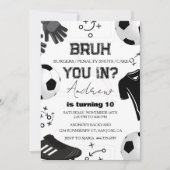 子供のサッカーバースデー招待状「Bruh」 招待状 (正面)