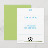 子供のサッカー少年ありがとうカード ノートカード (正面/裏面)