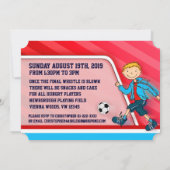 子供のサッカー 10歳の誕生日 赤い招待状 招待状 (裏面)