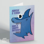 子供のサメのカスタマイズ可能誕生日 カード