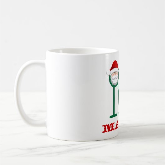 子供のサンタのマグのパーソナライズなクリスマスのマグ コーヒーマグカップ (左)