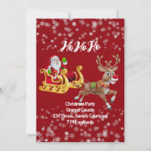 子供のサンタクリスマスパーティー リンデイエル スノーフレーク 赤 招待状 (正面)