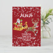 子供のサンタクリスマスパーティー リンデイエル スノーフレーク 赤 招待状 (スタンド正面)