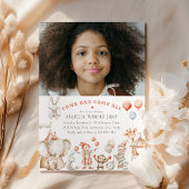 子供のサーカスをテーマにした写真の誕生日パーティー招待状 招待状