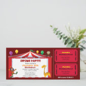 子供のサーカスチケット誕生日招待状 招待状 (スタンド正面)