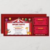 子供のサーカスチケット誕生日招待状 招待状 (正面/裏面)