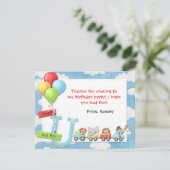 子供のサーカス誕生日パーティーお礼カード サンキューカード (スタンド正面)