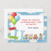 子供のサーカス誕生日パーティーお礼カード サンキューカード (正面/裏面)