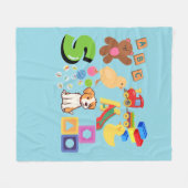 子供のシェイプとおもちゃは フリースブランケット (正面(横))