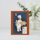 子供のシェフはとのミートバイのヴィンテージの感謝祭を シーズンポストカード (スタンド正面)