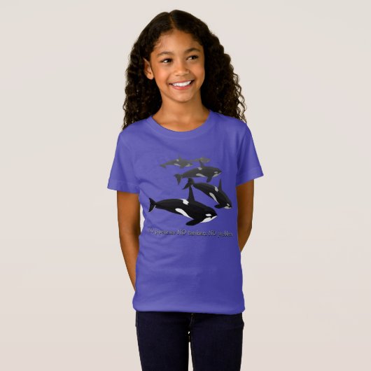 子供のシャチのクジラのワイシャツの保存クジラのスエットシャツ Tシャツ (正面フル)