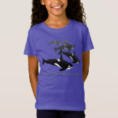 子供のシャチのクジラのワイシャツの保存クジラのスエットシャツ Tシャツ (正面)