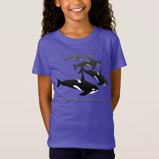 子供のシャチのクジラのワイシャツの保存クジラのスエットシャツ Tシャツ (正面)
