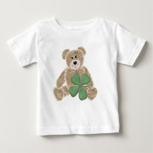 子供のシャムロックのテディー・ベアSt. Patricks日のティー ベビーTシャツ (正面)