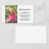 子供のシンプルな写真の食物アレルギー医学の注意深いカード コーリングカード (正面/裏面)