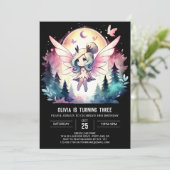 子供のシンプルな妖精の誕生日 招待状 (スタンド正面)