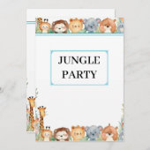 子供のジャングルパーティーお礼カード サンキューカード (正面/裏面)