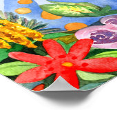 子供のジャングル水彩恐竜ベイビー男の子の寝室 ポスター (角)