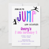 子供のジャンプトランポリンパークの誕生日パーティー 招待状 (正面)