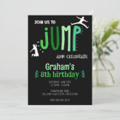 子供のジャンプトランポリンパーク誕生日パーティー 招待状 (スタンド正面)