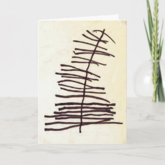 子供のスケッチクリスマスツリー – グリーティングカード シーズンカード