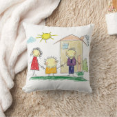 子供のスケッチ。パーソナライズされた名前 クッション (ブランケット)