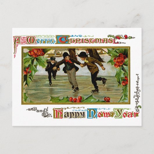 子供のスケート ポストカード (正面)