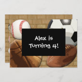 子供のスポーツのオールスター誕生日のカスタムの招待状 招待状 (正面/裏面)