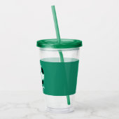 子供のスポーツのサッカーの運動パーソナライズな緑 アクリルタンブラー (左)
