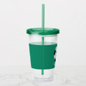 子供のスポーツのサッカーの運動パーソナライズな緑 アクリルタンブラー (右)