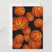 子供のスポーツカスタムバスケットボール誕生日パーティー 招待状 (裏面)
