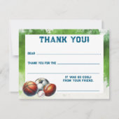 子供のスポーツ男子向け感謝カード「ありがとう」記入式 ノートカード (正面)