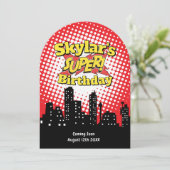 子供のスーパーヒーローパーティー招待状 - 20代の追悼式 招待状 (スタンド正面)