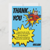 子供のスーパーヒーロー写真 サンキューカード (正面)