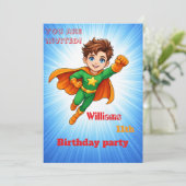 子供のスーパーヒーロー誕生日招待状 招待状 (スタンド正面)