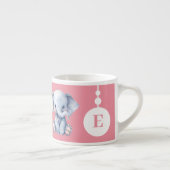 子供のゾウのマグの名パーソナライズされた前ピンク エスプレッソカップ (右)