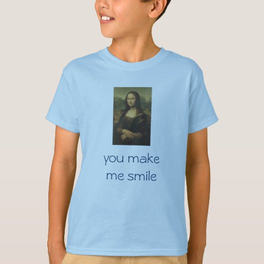 子供のティーモナ・リザ""微笑させます私を Tシャツ (正面)