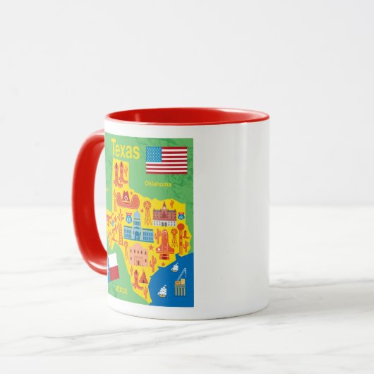 子供のテキサス州の地図 マグカップ (正面左)