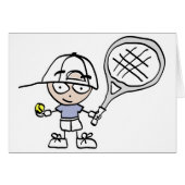 子供のテニス漫画のグリーティングカード (正面横)